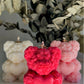 Bougie Saint Valentin Ourson en roses